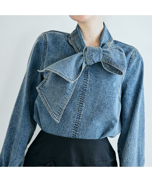 Rose Tiara / ローズティアラ シャツ・ブラウス | ライトデニムカラーステッチブラウス | 詳細2