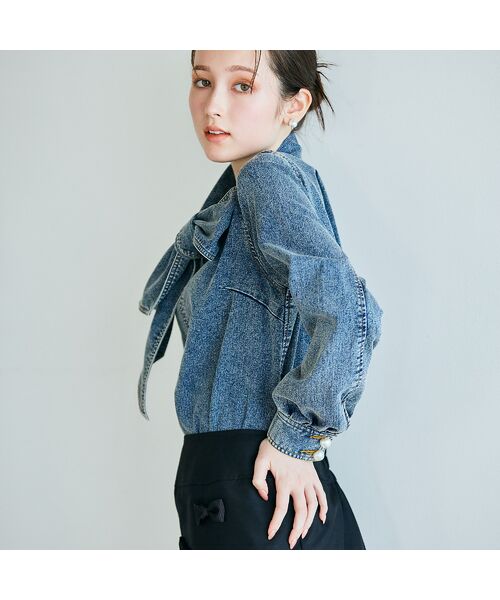 Rose Tiara / ローズティアラ シャツ・ブラウス | ライトデニムカラーステッチブラウス | 詳細4