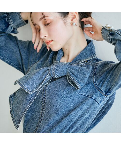 Rose Tiara / ローズティアラ シャツ・ブラウス | ライトデニムカラーステッチブラウス | 詳細6