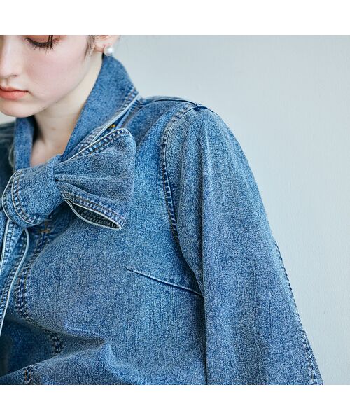 Rose Tiara / ローズティアラ シャツ・ブラウス | ライトデニムカラーステッチブラウス | 詳細7