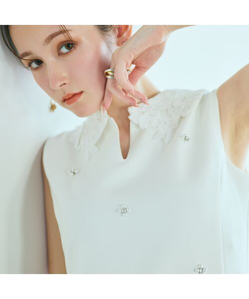 Rose Tiara / ローズティアラ シャツ・ブラウス | 2WAYノースリーブブラウス（オフ）