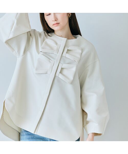 Rose Tiara / ローズティアラ ノーカラージャケット | ダブルリボンジャケット | 詳細5