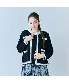 Rose Tiara / ローズティアラ ニット・セーター | バイカラーパイピングニットアンサンブル