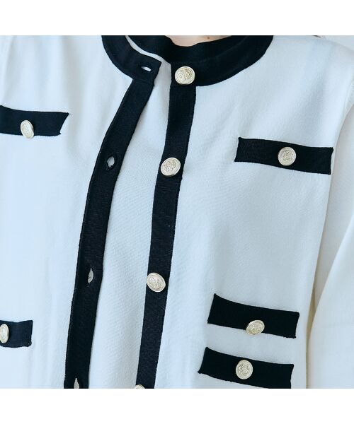 Rose Tiara / ローズティアラ ニット・セーター | バイカラーパイピングニットアンサンブル | 詳細1