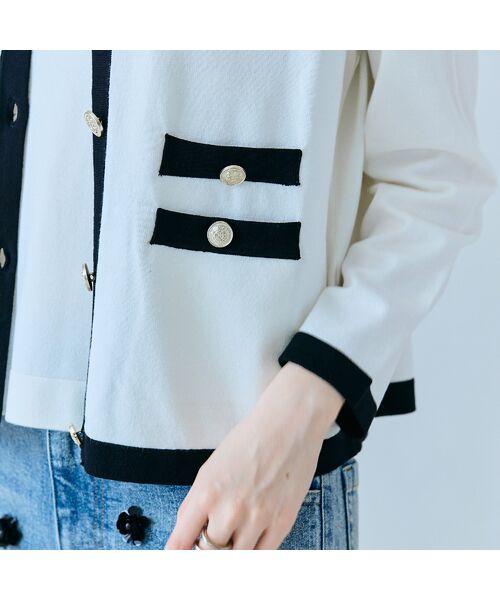 Rose Tiara / ローズティアラ ニット・セーター | バイカラーパイピングニットアンサンブル | 詳細2