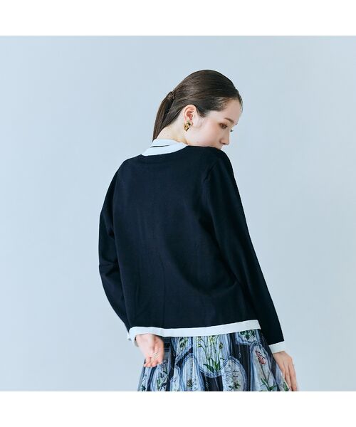 Rose Tiara / ローズティアラ ニット・セーター | バイカラーパイピングニットアンサンブル | 詳細5