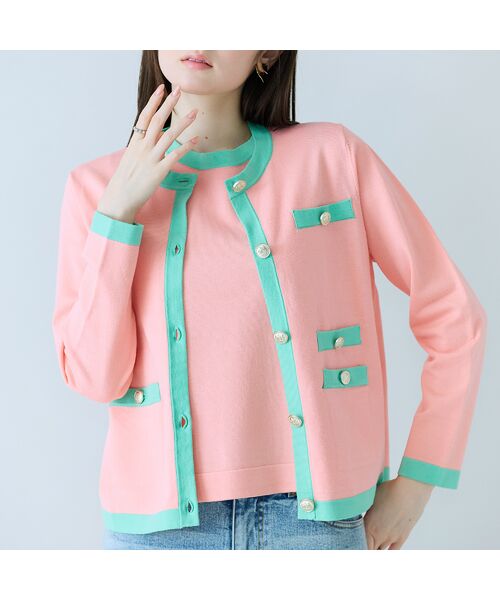 Rose Tiara / ローズティアラ ニット・セーター | バイカラーパイピングニットアンサンブル | 詳細7