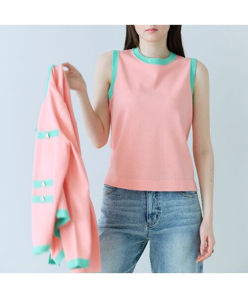 Rose Tiara / ローズティアラ ニット・セーター | バイカラーパイピングニットアンサンブル | 詳細12