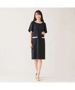 Rose Tiara / ローズティアラ ミニ丈・ひざ丈ワンピース | 【接触冷感/イージーケア】リネンライクバックリボンワンピース