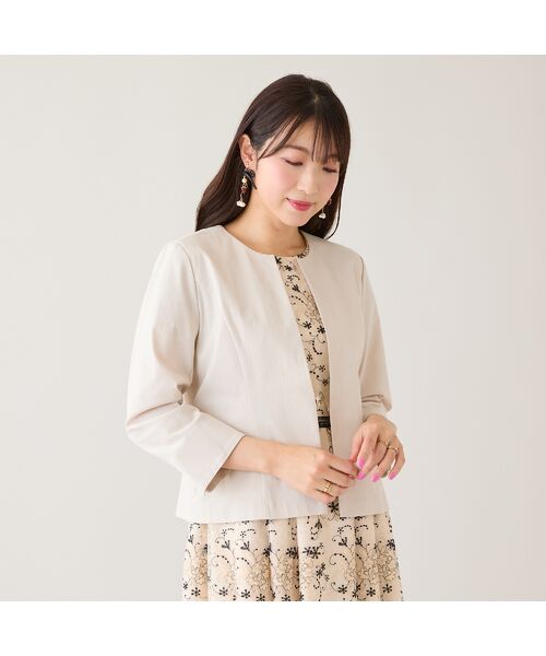 Rose Tiara / ローズティアラ ノーカラージャケット | 【接触冷感/吸水速乾】ノーカラージャケット | 詳細1