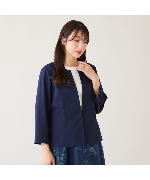 Rose Tiara / ローズティアラ ノーカラージャケット | 【接触冷感/吸水速乾】ノーカラージャケット | 詳細3