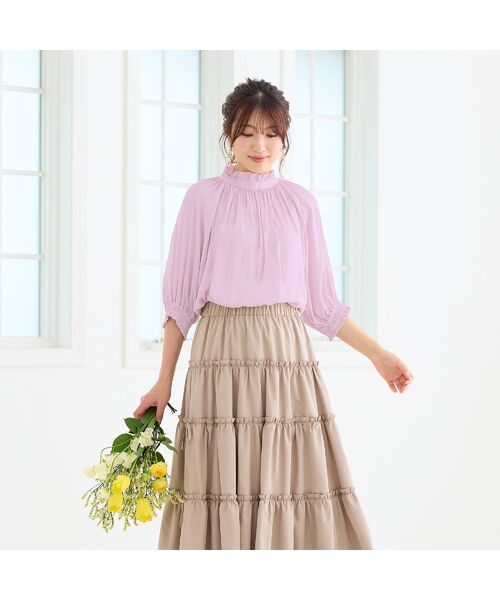 Rose Tiara / ローズティアラ シャツ・ブラウス | フリルバンドカラーブラウス(バイオレット)