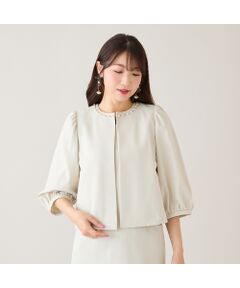 Rose Tiara / ローズティアラ ノーカラージャケット | 【UVカット/イージーケア】ノーカラージャケット