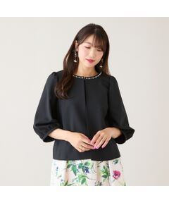 Rose Tiara / ローズティアラ ノーカラージャケット | 【UVカット/イージーケア】ノーカラージャケット