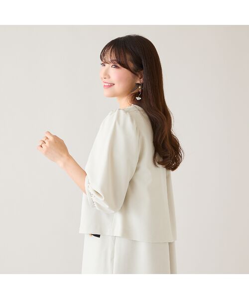 Rose Tiara / ローズティアラ ノーカラージャケット | 【UVカット/イージーケア】ノーカラージャケット | 詳細4