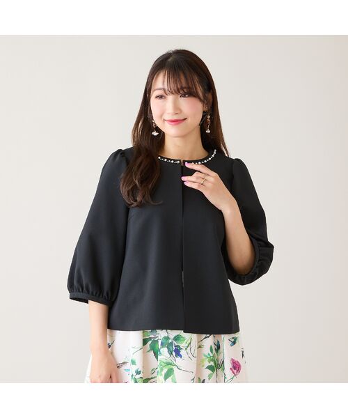 Rose Tiara / ローズティアラ ノーカラージャケット | 【UVカット/イージーケア】ノーカラージャケット | 詳細6