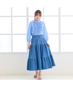 Rose Tiara / ローズティアラ ミニ・ひざ丈スカート | ティアードデニムスカート