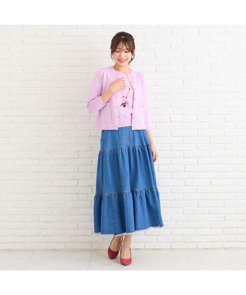 Rose Tiara / ローズティアラ ミニ・ひざ丈スカート | ティアードデニムスカート | 詳細2