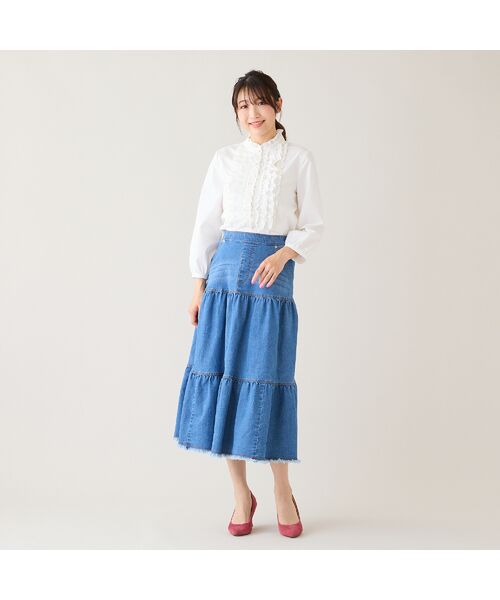 Rose Tiara / ローズティアラ ミニ・ひざ丈スカート | ティアードデニムスカート | 詳細4