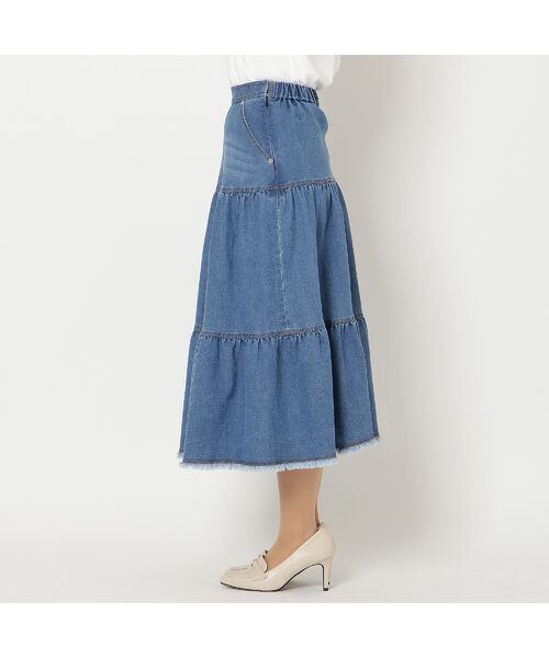 Rose Tiara / ローズティアラ ミニ・ひざ丈スカート | ティアードデニムスカート | 詳細6