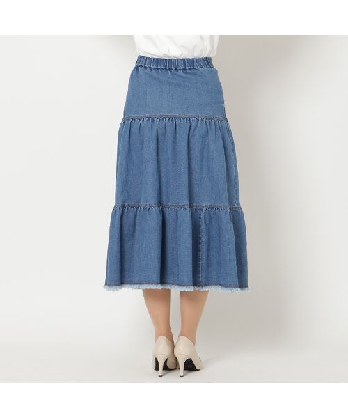 Rose Tiara / ローズティアラ ミニ・ひざ丈スカート | ティアードデニムスカート | 詳細7