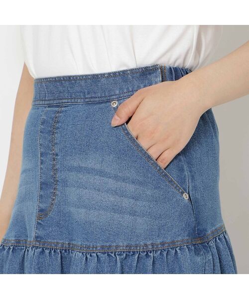 Rose Tiara / ローズティアラ ミニ・ひざ丈スカート | ティアードデニムスカート | 詳細9
