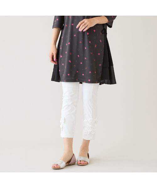 Rose Tiara / ローズティアラ その他パンツ | 【人気アイテム/新色追加】【伸縮性◎】リボンレギンスパンツ(オフ)