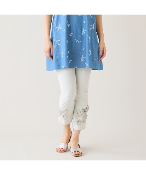 Rose Tiara / ローズティアラ その他パンツ | 【人気アイテム/新色追加】【伸縮性◎】リボンレギンスパンツ(ベージュ)