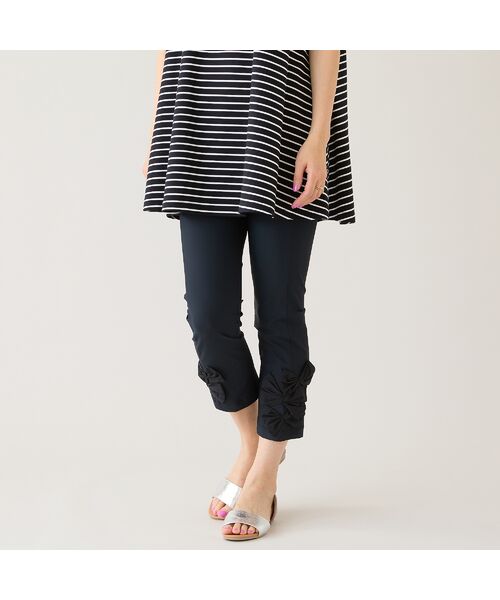 Rose Tiara / ローズティアラ その他パンツ | 【人気アイテム/新色追加】【伸縮性◎】リボンレギンスパンツ(ブラック)