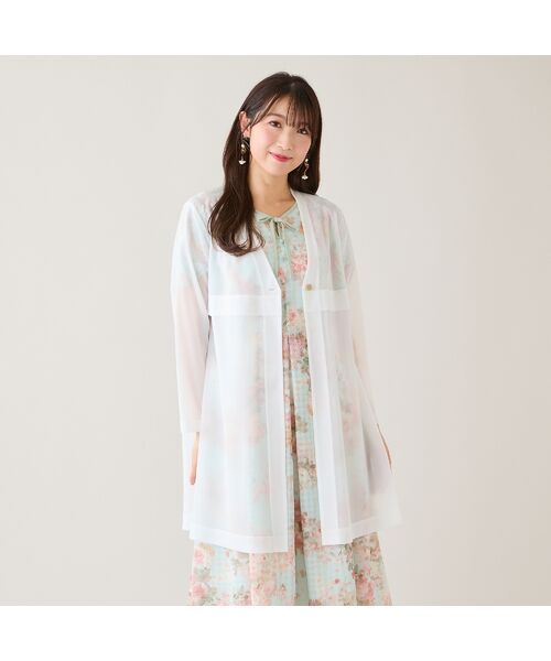 Rose Tiara / ローズティアラ カーディガン・ボレロ | 【セットアップ対応】シアーロングカーディガン（オフ）