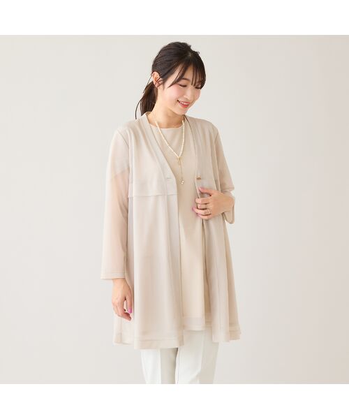 Rose Tiara / ローズティアラ カーディガン・ボレロ | 【セットアップ対応】シアーロングカーディガン | 詳細1