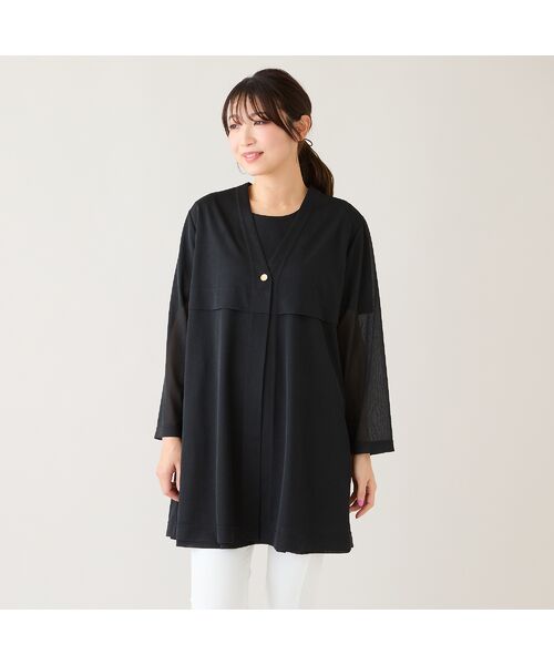 Rose Tiara / ローズティアラ カーディガン・ボレロ | 【セットアップ対応】シアーロングカーディガン（ブラック）