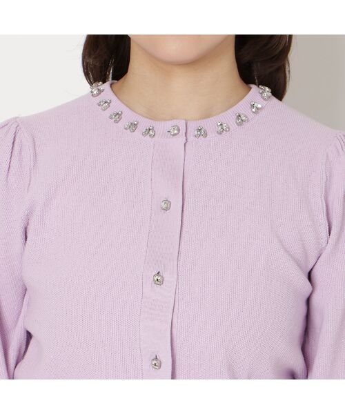Rose Tiara / ローズティアラ ニット・セーター | 【綿100%】鹿の子編みビジューカーディガン | 詳細10