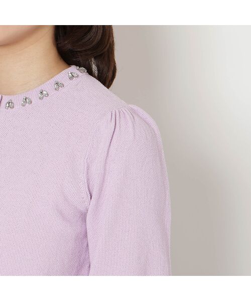 Rose Tiara / ローズティアラ ニット・セーター | 【綿100%】鹿の子編みビジューカーディガン | 詳細11