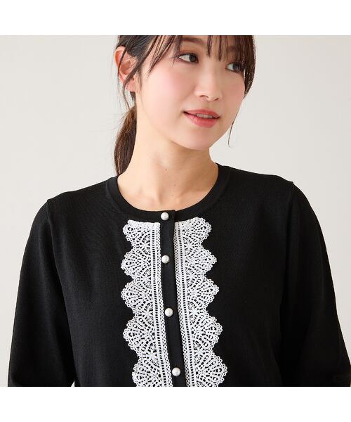 Rose Tiara / ローズティアラ ニット・セーター | レーストリミングニットカーディガン | 詳細5