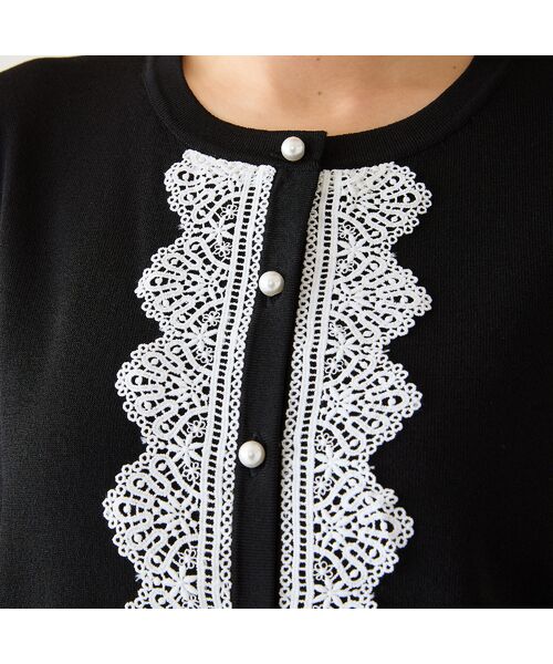 Rose Tiara / ローズティアラ ニット・セーター | レーストリミングニットカーディガン | 詳細6