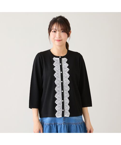 Rose Tiara / ローズティアラ ニット・セーター | レーストリミングニットカーディガン | 詳細7