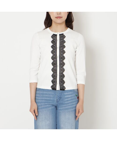 Rose Tiara / ローズティアラ ニット・セーター | レーストリミングニットカーディガン | 詳細9