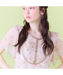 Rose Tiara / ローズティアラ ミニ丈・ひざ丈ワンピース | わんにゃんプリントワンピース