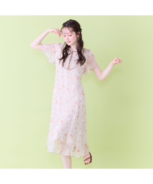 Rose Tiara / ローズティアラ ミニ丈・ひざ丈ワンピース | わんにゃんプリントワンピース | 詳細1