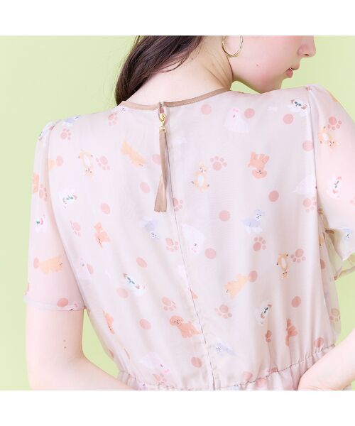 Rose Tiara / ローズティアラ ミニ丈・ひざ丈ワンピース | わんにゃんプリントワンピース | 詳細8