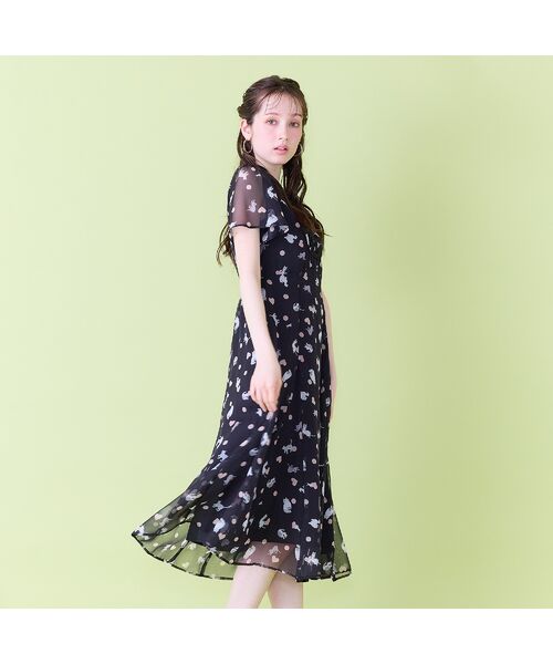 Rose Tiara / ローズティアラ ミニ丈・ひざ丈ワンピース | わんにゃんプリントワンピース | 詳細10