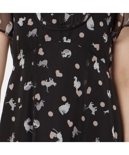 Rose Tiara / ローズティアラ ミニ丈・ひざ丈ワンピース | わんにゃんプリントワンピース | 詳細15