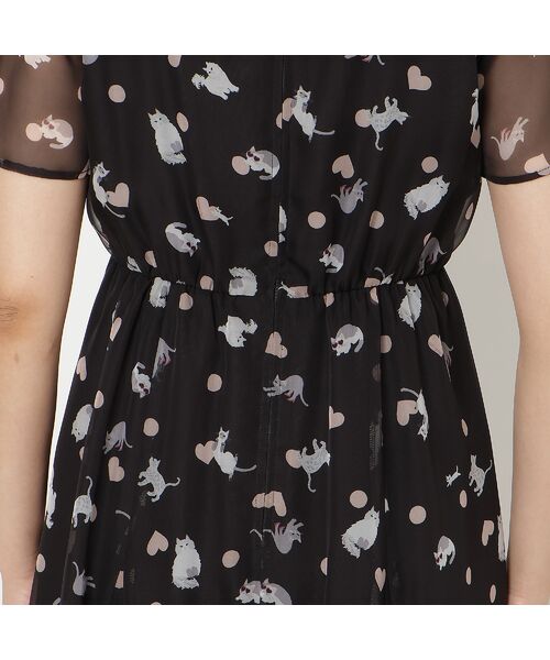 Rose Tiara / ローズティアラ ミニ丈・ひざ丈ワンピース | わんにゃんプリントワンピース | 詳細16