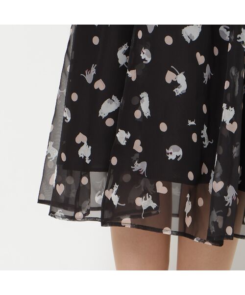 Rose Tiara / ローズティアラ ミニ丈・ひざ丈ワンピース | わんにゃんプリントワンピース | 詳細17