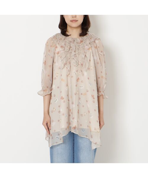 Rose Tiara / ローズティアラ シャツ・ブラウス | わんこプリントチュニックブラウス | 詳細10