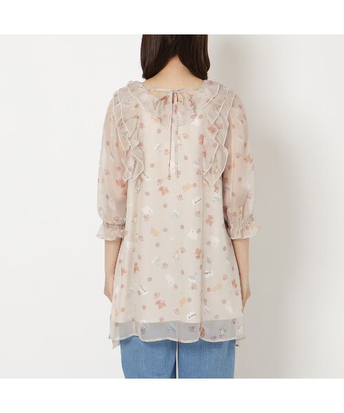 Rose Tiara / ローズティアラ シャツ・ブラウス | わんこプリントチュニックブラウス | 詳細12