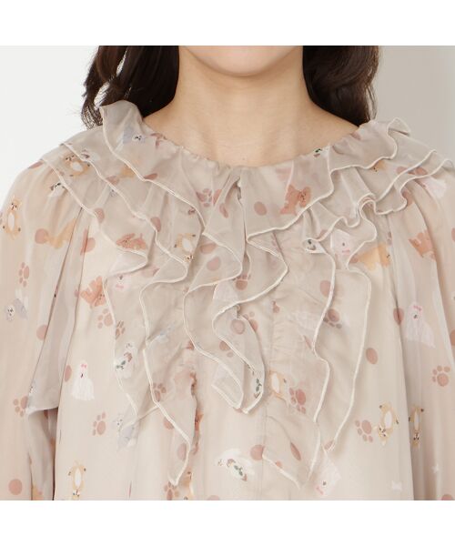 Rose Tiara / ローズティアラ シャツ・ブラウス | わんこプリントチュニックブラウス | 詳細13