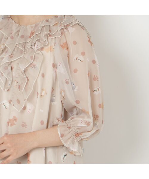 Rose Tiara / ローズティアラ シャツ・ブラウス | わんこプリントチュニックブラウス | 詳細15