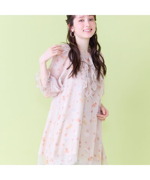 Rose Tiara / ローズティアラ シャツ・ブラウス | わんこプリントチュニックブラウス | 詳細4